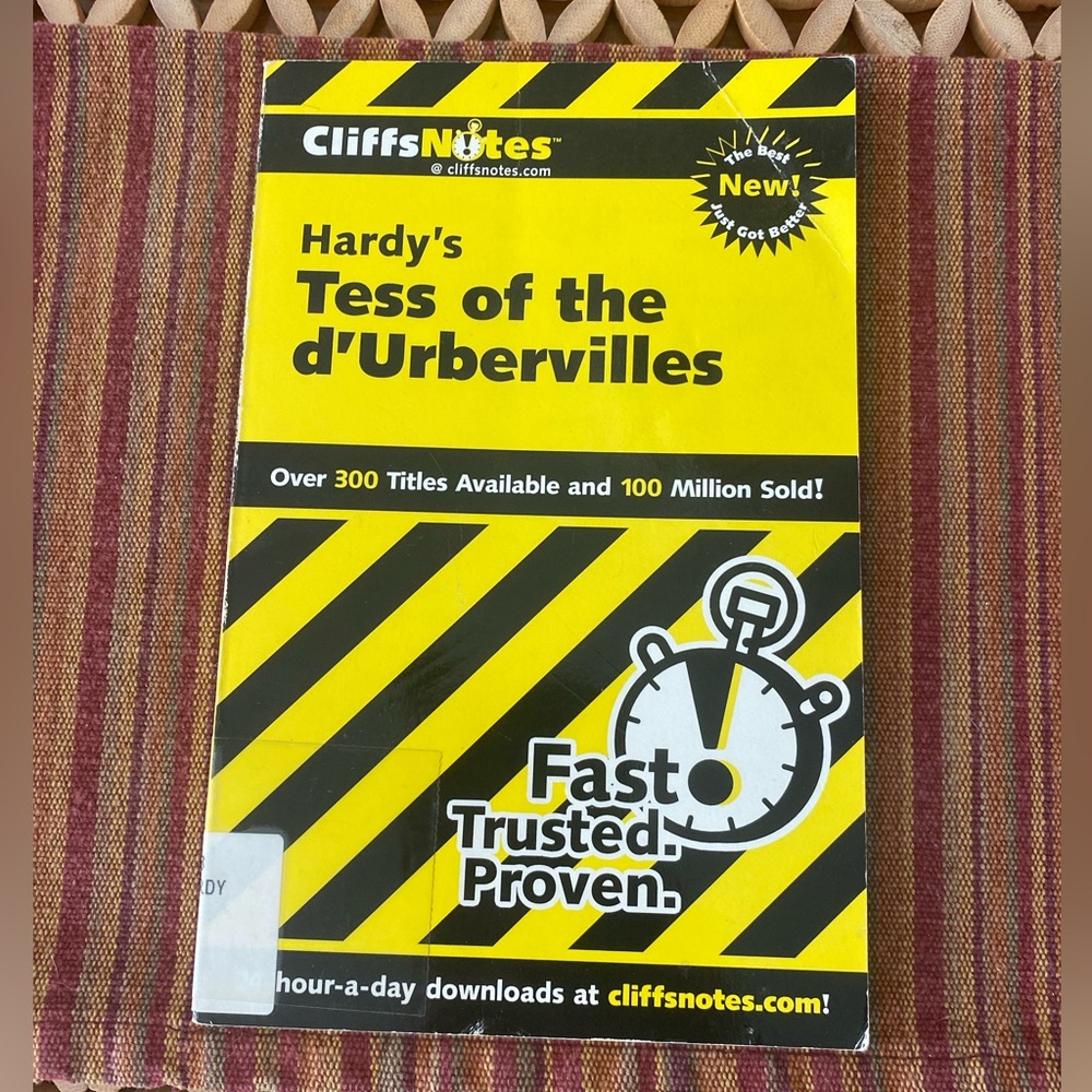 HARDY’S TES OF THE D’URBERVILLES CLIFFS NOTES BY COGHILL JEFF BOOK
